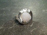 Size 7 Druzy Quartz Sterling Silver Ring