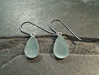 Sea Glass, Sterling Silver Earrings