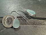 Sea Glass, Sterling Silver Earrings