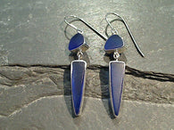 Sea Glass, Sterling Silver Earrings