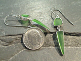 Sea Glass, Sterling Silver Earrings