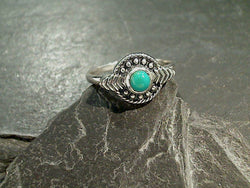 Size 10 Mexican Turquoise, Sterling Silver Ring