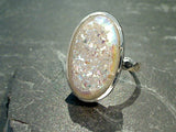 Size 8 Druzy Quartz, Sterling Silver Ring