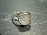 Size 8 Druzy Quartz, Sterling Silver Ring