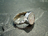 Size 8 Druzy Quartz, Sterling Silver Ring