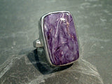 Size 7.25 Charoite, Sterling Silver Ring