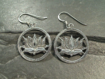 Sterling Silver Lotus Earrings