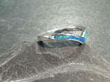 Size 9.5 Lab Created Opal, Sterling Silver Ring