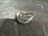 Size 7.75 Sterling Silver Sea Turtle Wave Ring