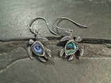 Abalone, Sterling Silver Sea Turtle Earrings