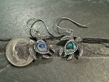 Abalone, Sterling Silver Sea Turtle Earrings