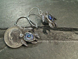 Abalone, Sterling Silver Sea Turtle Earrings