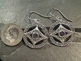 Mystic Topaz, Sterling Silver Evil Eye Earrings