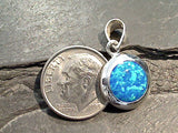 Lab Created Opal, Sterling Silver Small Pendant