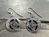 Sterling Silver Celtic Moon And Star Earrings