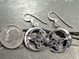 Sterling Silver Celtic Moon And Star Earrings