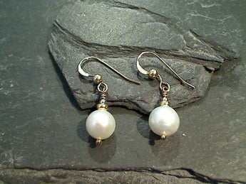 Pearl, Gold Filled Earrings