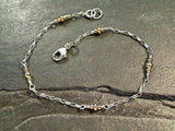 7.5" Gold Filled, Sterling Silver Bracelet