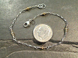 7" Gold Filled, Sterling Silver Bracelet