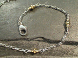 7" Gold Filled, Sterling Silver Bracelet