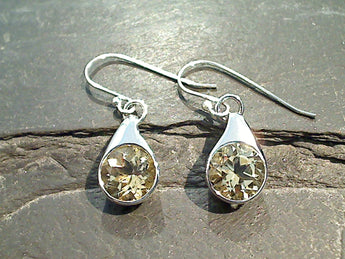 Citrine, Sterling Silver Earrings