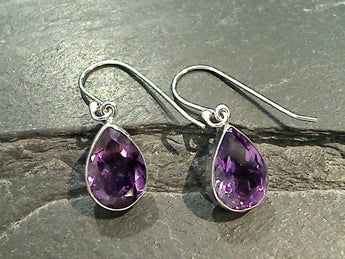 Amethyst, Sterling Silver Earrings