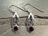 Garnet, Sterling Silver Earrings