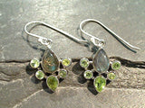 Labradorite, Peridot, Sterling Silver Earrings