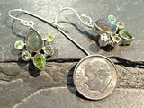 Labradorite, Peridot, Sterling Silver Earrings