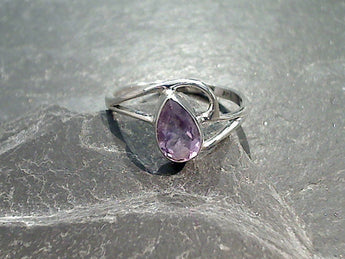 Size 9 Amethyst, Sterling Silver Ring