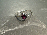 Size 7 Garnet, Sterling Silver Ring
