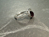 Size 7 Garnet, Sterling Silver Ring