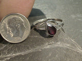 Size 9 Garnet, Sterling Silver Ring