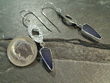 Sea Glass, Sterling Silver Earrings