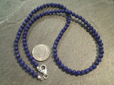 16" Lapis Lazuli, Sterling Silver 4MM Necklace