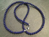 18" Lapis Lazuli, Sterling Silver 4MM Necklace