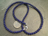 18" Lapis Lazuli, Sterling Silver 4MM Necklace