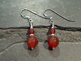 Carnelian, Sterling Silver Earrings