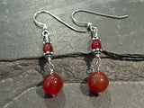 Carnelian, Sterling Silver Earrings