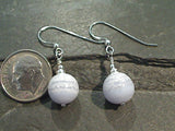 Blue Lace Agate, Sterling Silver Earrings