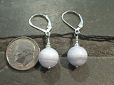 Blue Lace Agate, Sterling Silver Earrings