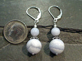 Blue Lace Agate, Sterling Silver Earrings