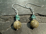 Jasper, Turquoise, Sterling Silver Earrings