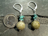 Jasper, Turquoise, Sterling Silver Earrings