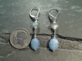 Blue Calcite, Labradorite, Sterling Silver Earrings