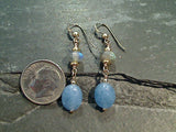 Blue Calcite, Labradorite, Gold Filled Earrings