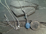 16" - 17" Blue Calcite, Labradorite, Sterling Silver Necklace