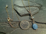 20" - 21" Blue Calcite, Labradorite, Gold Filled Necklace