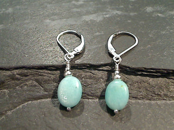 Amazonite, Sterling Silver Earrings