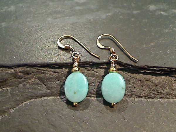 Amazonite, Gold Filled Earrings